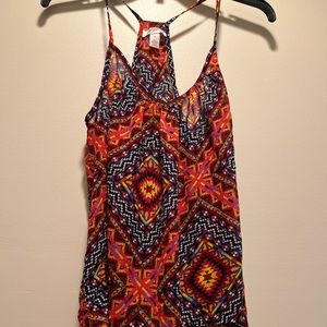 Fun pattern medium open back tank top